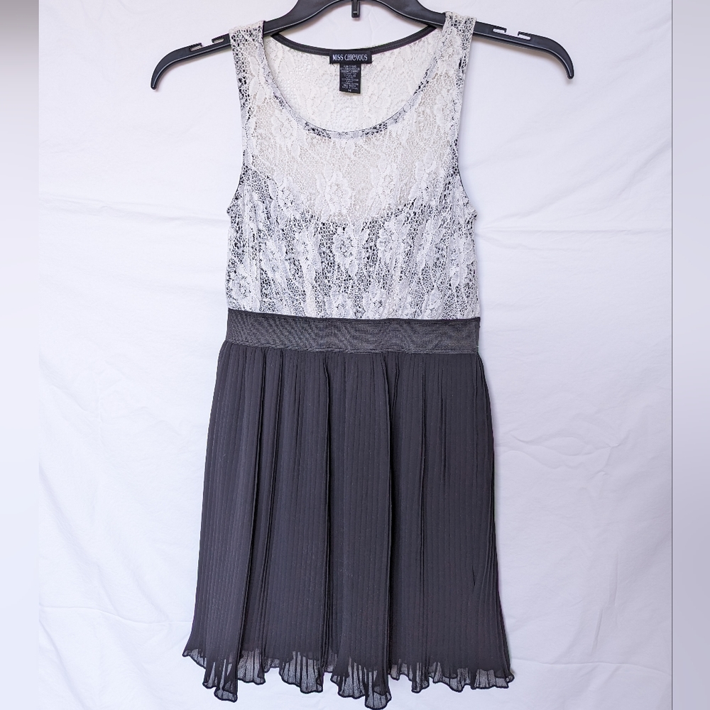 Cream lace black dress